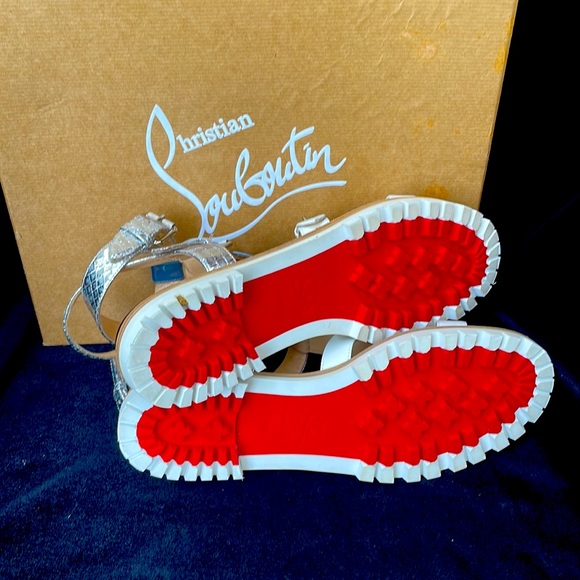 CHRISTIAN LOUBOUTIN LEATHER METALLIC STUDDED GLADIATOR SANDALS - 9 - NIB !🔥👠 - Picture 11 of 14